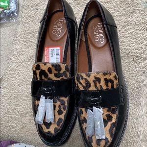 Franco Sarto leopard loafers